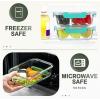 imageKOMUEE 10 Packs 30 oz Glass Meal Prep ContainersGlass Food Storage Containers with LidsAirtight Glass Lunch Bento BoxesMicrowave Oven Freezer and DishwasherWhiteGreen
