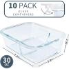 imageKOMUEE 10 Packs 30oz Glass Meal Prep Containers 2 CompartmentsGlass Food Storage Containers with LidsAirtight Lunch Bento BoxesOvenFreezer and Dishwasher Safe WhiteWhite