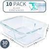 imageKOMUEE 10 Packs 30oz Glass Meal Prep Containers 2 CompartmentsGlass Food Storage Containers with LidsAirtight Lunch Bento BoxesOvenFreezer and Dishwasher Safe WhiteGreen