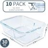 imageKOMUEE 10 Packs 30oz Glass Meal Prep Containers 2 CompartmentsGlass Food Storage Containers with LidsAirtight Lunch Bento BoxesOvenFreezer and Dishwasher Safe WhiteGray