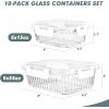 imageKOMUEE 10 Packs Glass Meal Prep Containers with Lids Glass Food Storage Containers Set Airtight Lunch Containers Microwave Oven Freezer and Dishwasher Safe GrayWhite