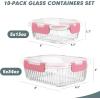 imageKOMUEE 10 Packs Glass Meal Prep Containers with Lids Glass Food Storage Containers Set Airtight Lunch Containers Microwave Oven Freezer and Dishwasher Safe GrayPink