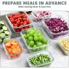 imageKOMUEE 10 Packs Glass Meal Prep Containers with Lids Glass Food Storage Containers Set Airtight Lunch Containers Microwave Oven Freezer and Dishwasher Safe GrayGreen
