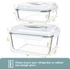 imageKOMUEE 203oz ampamp 74oz Extra Large Glass Food Storage Containers with Lids 2 Piece Airtight Big Glass Containers Leakproof BPAFree Lids with Carry Handle Freezer SafeLight Gray