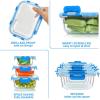 imageKOMUEE 24 Pieces Glass Food Storage Containers SetMeal Prep ContainersStackable Airtight Glass Storage Containers with lidsFreezer Microwave Oven SafeGrayBlue