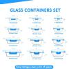 imageKOMUEE 24 Pieces Glass Food Storage Containers SetMeal Prep ContainersStackable Airtight Glass Storage Containers with lidsFreezer Microwave Oven SafeGrayBlue