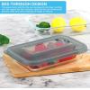 imageKOMUEE 8 Pieces Glass Baking Dish with Lids Rectangular Glass Baking Pan Bakeware Set with BPA Free Lids Baking Pans for Lasagna Leftovers Cooking Kitchen FridgetoOven GreenGray