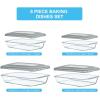 imageKOMUEE 8 Pieces Glass Baking Dish with Lids Rectangular Glass Baking Pan Bakeware Set with BPA Free Lids Baking Pans for Lasagna Leftovers Cooking Kitchen FridgetoOven GreenGray