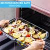 imageKOMUEE 8 Pieces Glass Baking Dish with Lids Rectangular Glass Baking Pan Bakeware Set with BPA Free Lids Baking Pans for Lasagna Leftovers Cooking Kitchen FridgetoOven GreenGray
