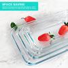 imageKOMUEE 8 Pieces Glass Baking Dish with Lids Rectangular Glass Baking Pan Bakeware Set with BPA Free Lids Baking Pans for Lasagna Leftovers Cooking Kitchen FridgetoOven GreenGreen