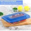 imageKOMUEE 8 Pieces Glass Baking Dish with Lids Rectangular Glass Baking Pan Bakeware Set with BPA Free Lids Baking Pans for Lasagna Leftovers Cooking Kitchen FridgetoOven GreenBlue