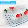 imageKOMUEE 8 Pieces Glass Baking Dish with Lids Rectangular Glass Baking Pan Bakeware Set with BPA Free Lids Baking Pans for Lasagna Leftovers Cooking Kitchen FridgetoOven GreenGray