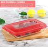 imageKOMUEE 8 Pieces Glass Baking Dish with Lids Rectangular Glass Baking Pan Bakeware Set with BPA Free Lids Baking Pans for Lasagna Leftovers Cooking Kitchen FridgetoOven GreenRed