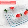 imageKOMUEE 8 Pieces Glass Baking Dish with Lids Rectangular Glass Baking Pan Bakeware Set with BPA Free Lids Baking Pans for Lasagna Leftovers Cooking Kitchen FridgetoOven GreenRed