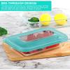 imageKOMUEE 8 Pieces Glass Baking Dish with Lids Rectangular Glass Baking Pan Bakeware Set with BPA Free Lids Baking Pans for Lasagna Leftovers Cooking Kitchen FridgetoOven GreenGreen
