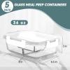 imageKOMUEE Glass Meal Prep Containers 3 Compartments 5 Pack 36 oz Glass Food Storage Containers with Lids Airtight Lunch Bento Box Portion Control Freezer and Microwave Safe White3Compartment White