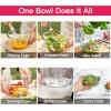 imageKOMUEE Glass Mixing Bowls with Lids Set 4Piece Nesting Kitchen Bowls for Salad Serving and Baking Oven Safe Glass Bowl4Pack