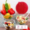imageKOMUEE Glass Mixing Bowls with Lids Set 4Piece Nesting Kitchen Bowls for Salad Serving and Baking Oven Safe Glass Bowl4Pack