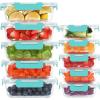 imageKOMUEE 10 Pack Glass Food Storage Containers Meal Prep Containers with Lids Airtight Glass Lunch Boxes Freezer Oven and Microwave Safe10Pack Green
