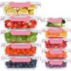 imageKOMUEE 10 Pack Glass Food Storage Containers Meal Prep Containers with Lids Airtight Glass Lunch Boxes Freezer Oven and Microwave Safe10Pack Pink