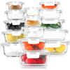 imageKOMUEE 30 Pieces Glass Food Storage Containers Set Meal Prep Containers Set with Snap Locking Lids Airtight Glass Lunch Containers Microwave Oven Freezer ampamp Dishwasher RedWhite
